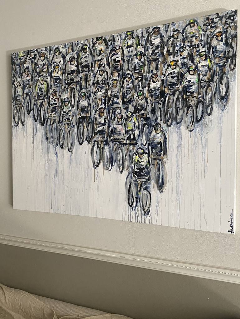 Original Abstract Bicycle Painting by Heather Blanton