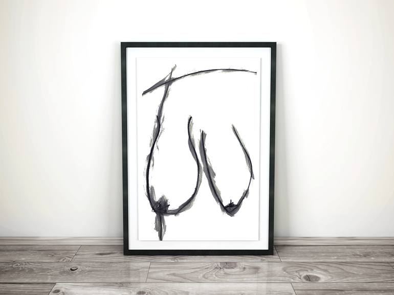 Original Abstract Nude Drawing by Jill Robb