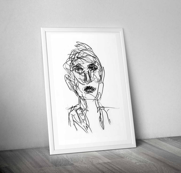 Original Abstract Expressionism People Drawing by Jill Robb