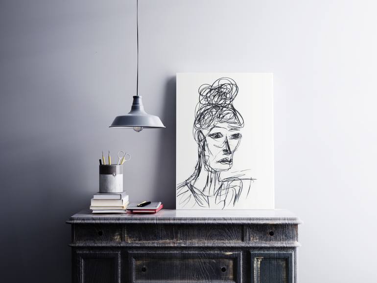 Original Expressionism People Drawing by Jill Robb
