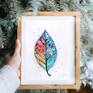 The Colorful Leaf looks great framed into simple, natural looking frame!
