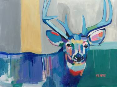 Original Abstract Expressionism Animal Paintings by Venus Artist