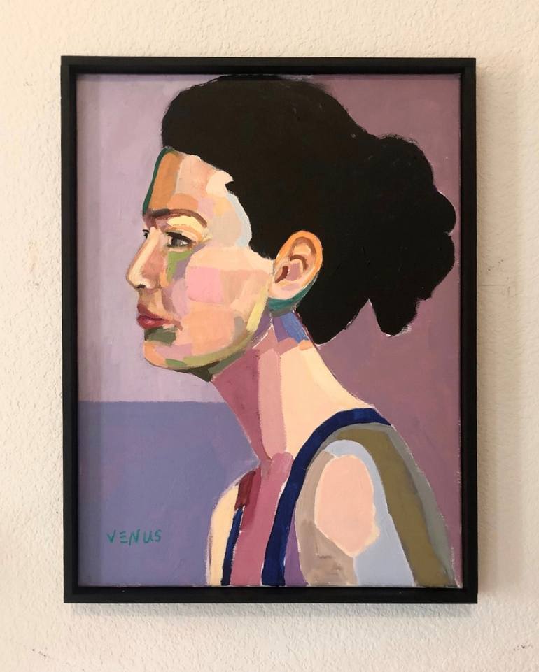 Original Cubism People Painting by Venus Artist