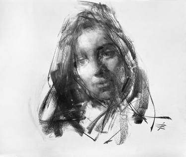 Original Abstract Expressionism Portrait Drawings by Zin Lim