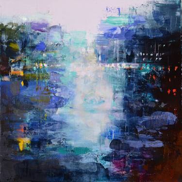 Original Abstract Expressionism Cities Paintings by Zin Lim