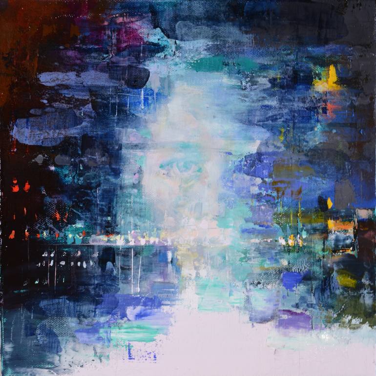 Original Abstract Expressionism Cities Painting by Zin Lim