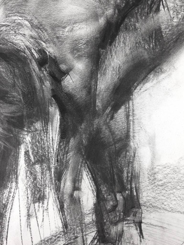 Original Expressionism Nude Drawing by Zin Lim