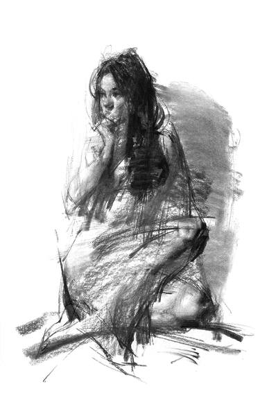 Original Expressionism Nude Drawings by Zin Lim