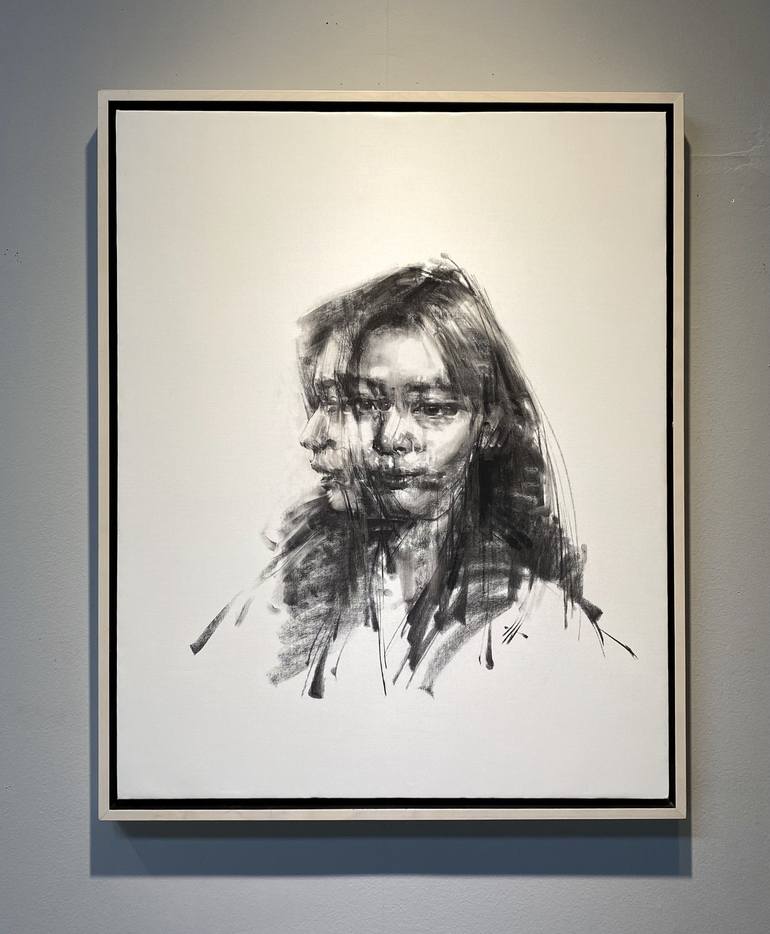 Original Expressionism Portrait Drawing by Zin Lim
