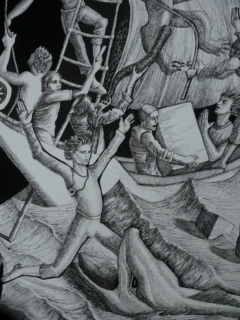 Original Figurative Religion Drawing by Paul Rossi