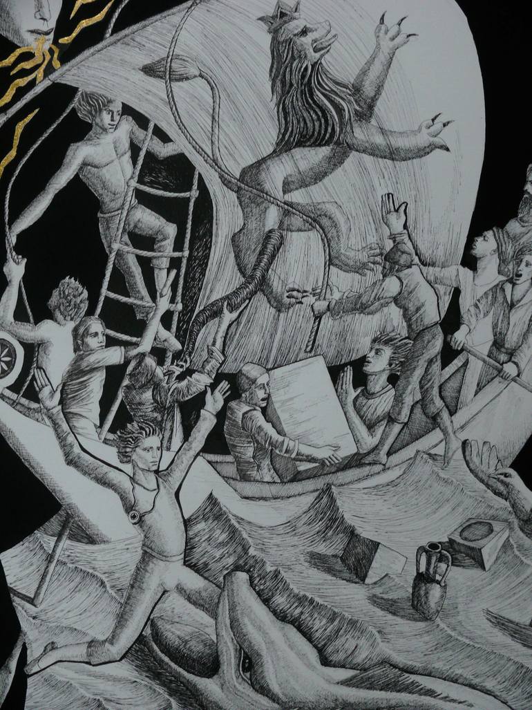 Original Figurative Religion Drawing by Paul Rossi