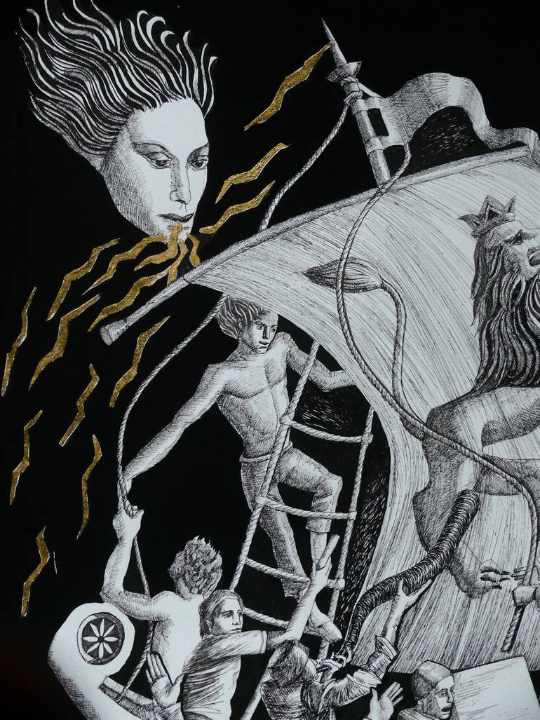 Original Figurative Religion Drawing by Paul Rossi