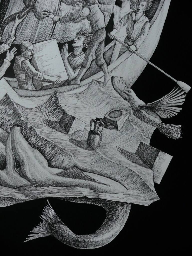 Original Figurative Religion Drawing by Paul Rossi