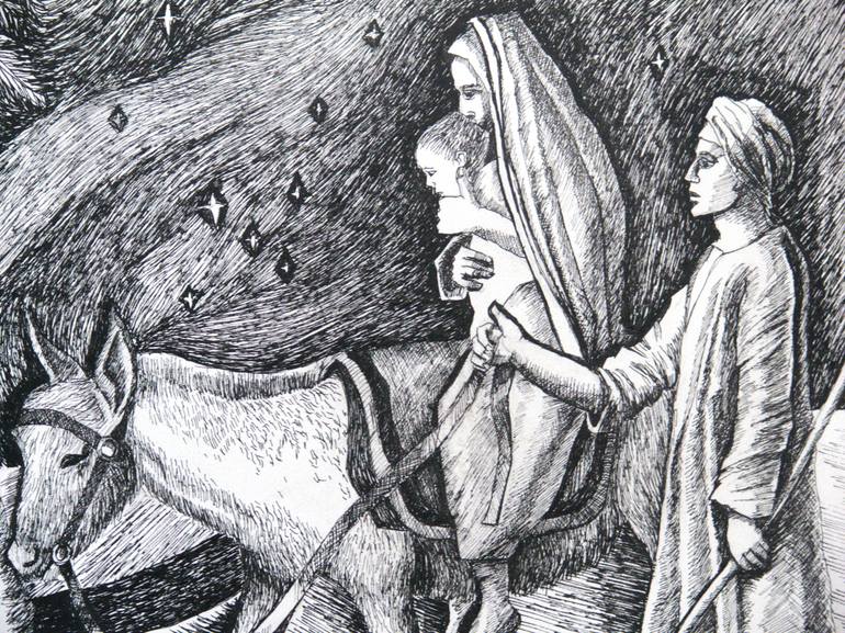 Original Figurative Religion Drawing by Paul Rossi