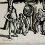 This is one of a series of works that offer a parodic and evocative treatment of Christian Nativity iconography.