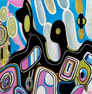 Original Art Deco Abstract Painting by Lionel Pilorget