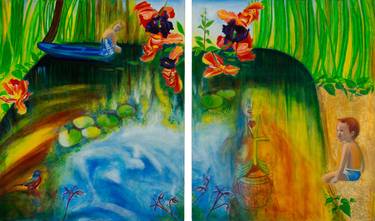 Print of Expressionism Children Paintings by Karen Larson