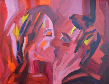Original Expressionism Love Painting by Nadja Bauer