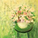 'Flowers on green Table' SOLD by Aase Lind
