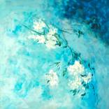 'White Flowers in Blue no 5' by Aase Lind