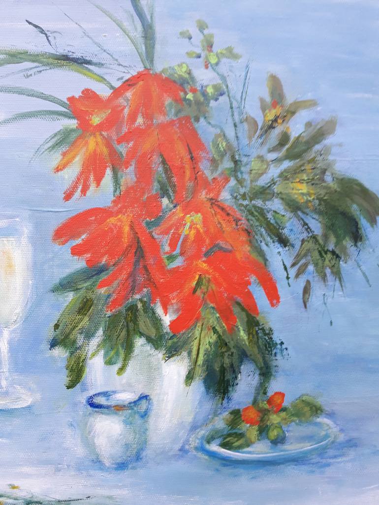 Original Expressionism Floral Painting by Aase Lind