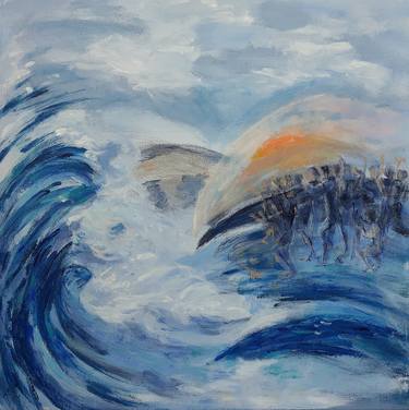 Print of Expressionism Seascape Paintings by Aase Lind