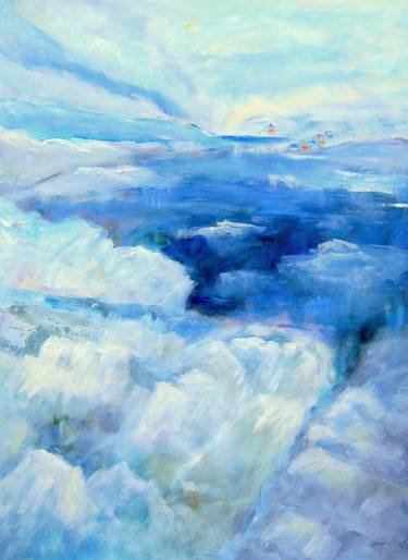 Print of Expressionism Seascape Paintings by Aase Lind