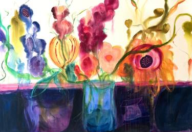 Original Abstract Floral Paintings by Jennifer Hirshfield