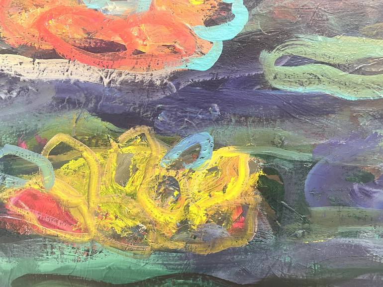 Original Abstract Expressionism Floral Painting by Jennifer Hirshfield