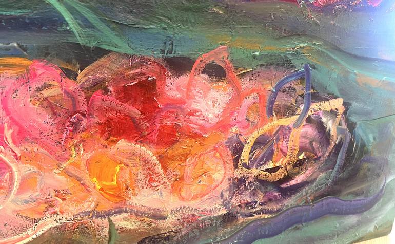 Original Abstract Expressionism Floral Painting by Jennifer Hirshfield