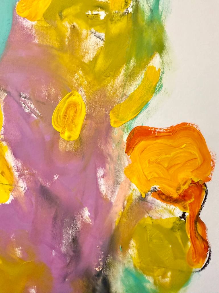 Original Abstract Botanic Mixed Media by Jennifer Hirshfield