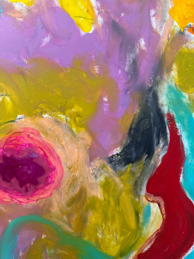 Original Abstract Botanic Mixed Media by Jennifer Hirshfield