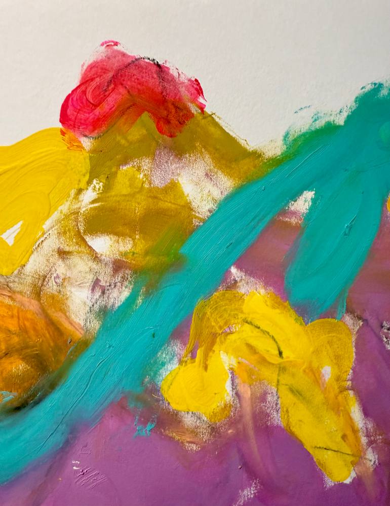 Original Abstract Botanic Mixed Media by Jennifer Hirshfield