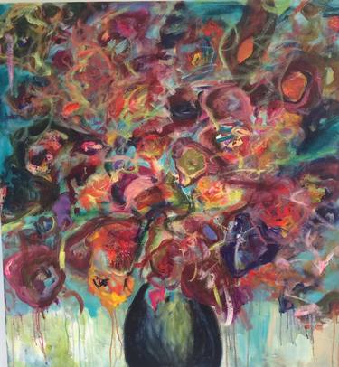 Original Abstract Expressionism Floral Paintings by Jennifer Hirshfield