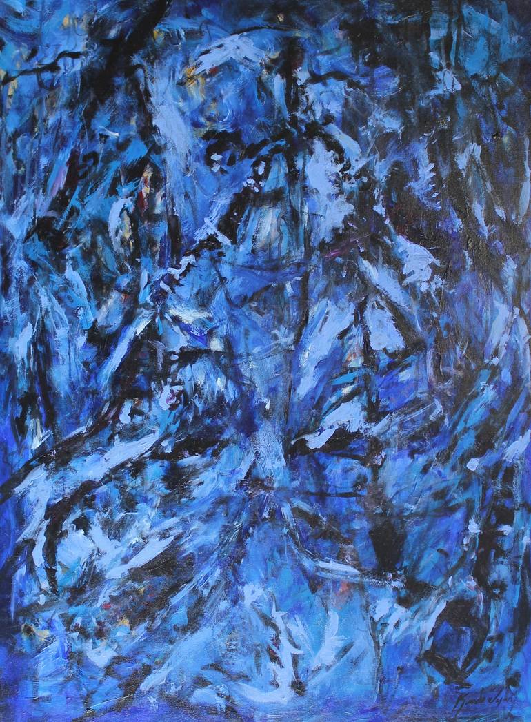 Original Abstract Expressionism Abstract Painting by Ricardo WAGNER