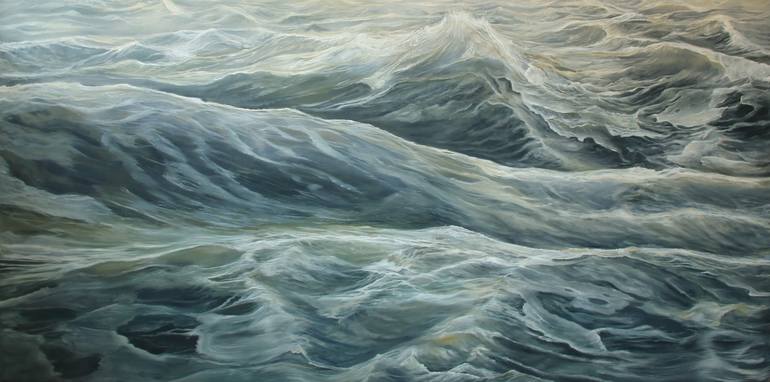 North Sea Waves Painting By Wery Pollier Saatchi Art