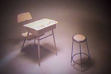 Desk and stool. thumb