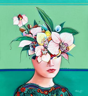 Original Pop Art Floral Paintings by Minas Halaj