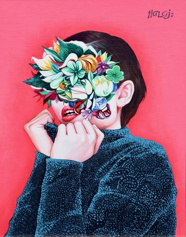 Saatchi Art Artist Minas Halaj; Paintings, “" Floral Portrait #3 "” #art