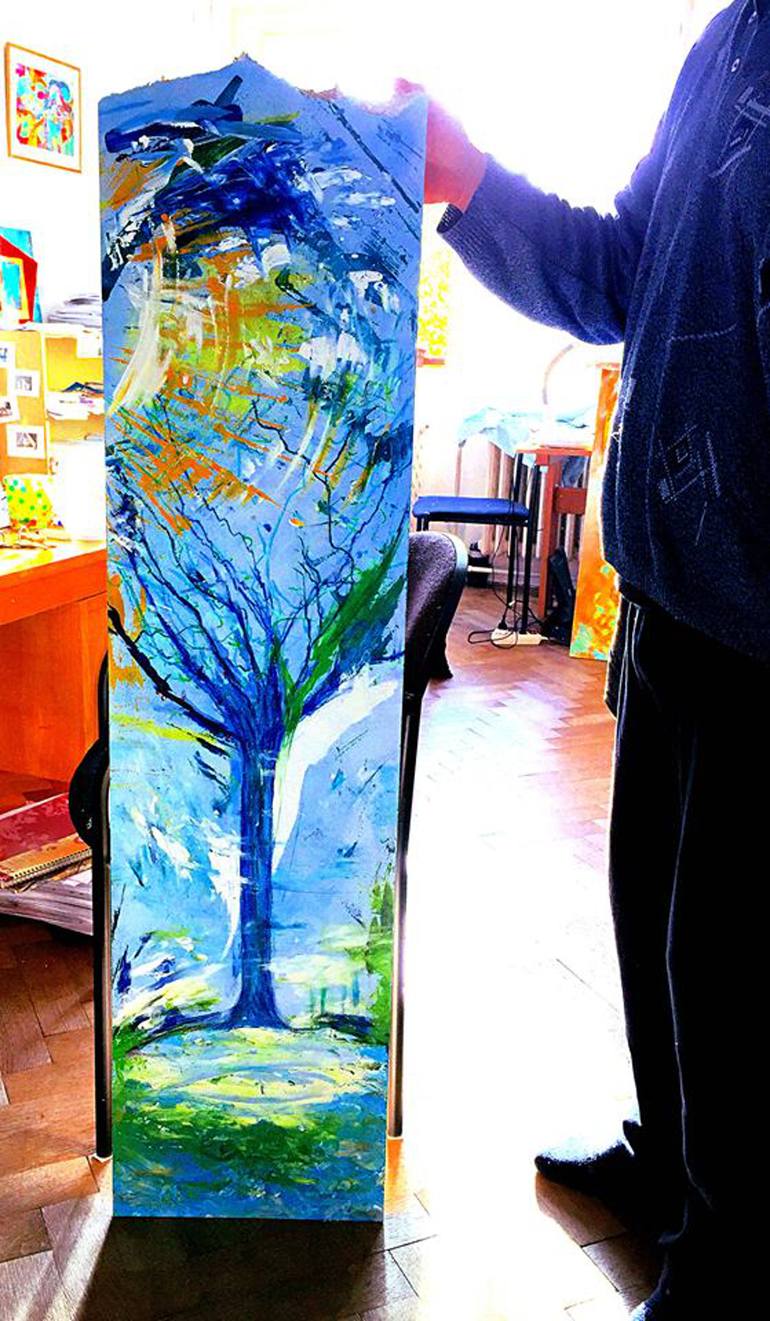 Original Impressionism Tree Painting by Teo Sirio Sica