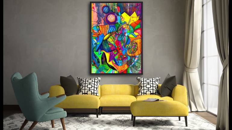 Original Abstract Expressionism Light Mixed Media by Teo Sirio Sica