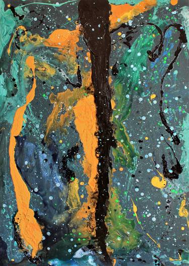 Original Abstract Expressionism Outer Space Paintings by Matteo Sica