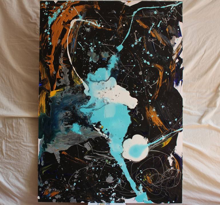 Original Abstract Expressionism Outer Space Painting by Matteo Sica