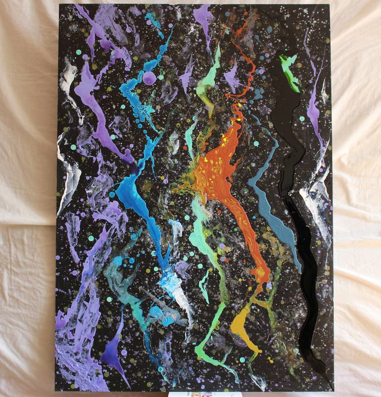 Original Abstract Outer Space Painting by Matteo Sica