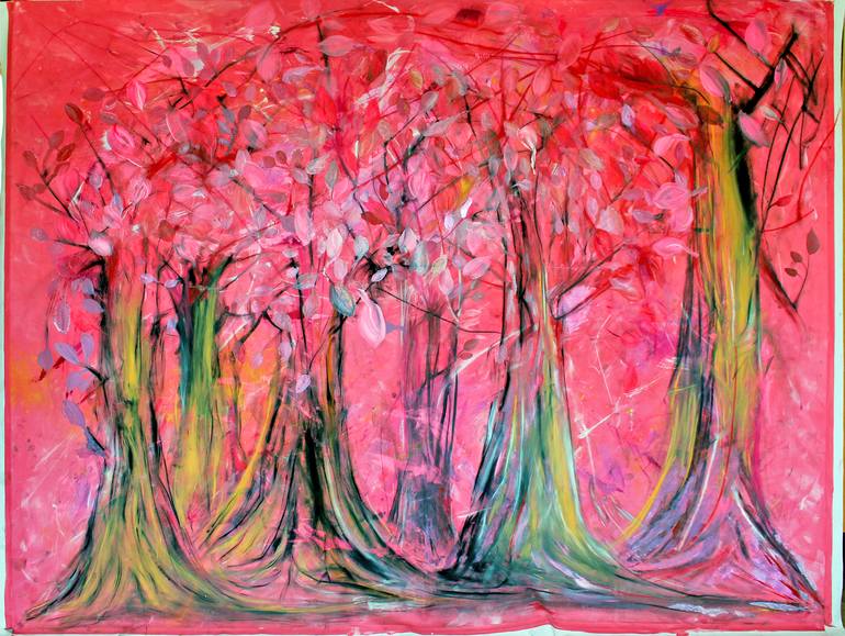 Original Abstract Expressionism Tree Painting by Teo Sirio Sica