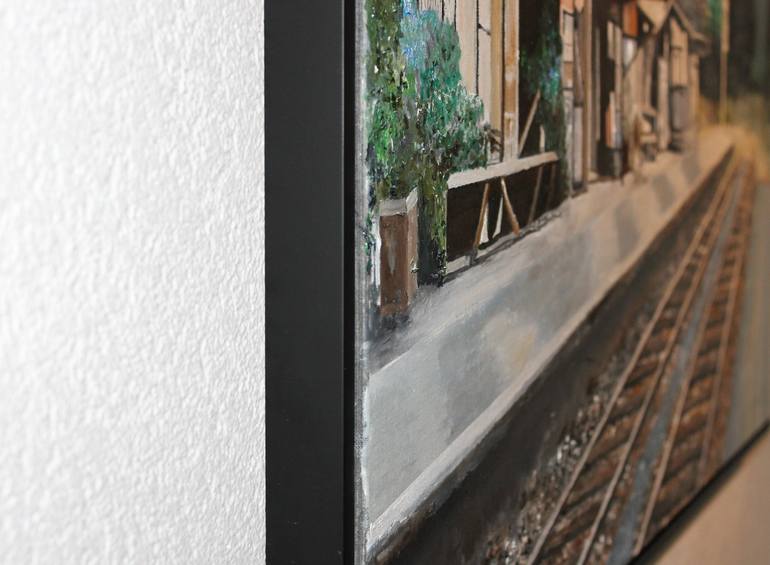 Original Realism Train Painting by Max Baris