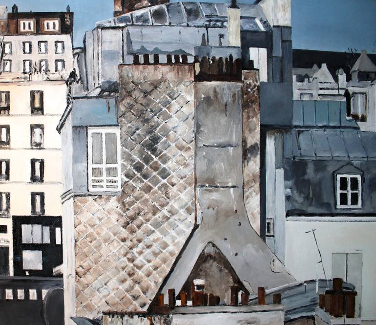 Original Figurative Cities Painting by Max Baris