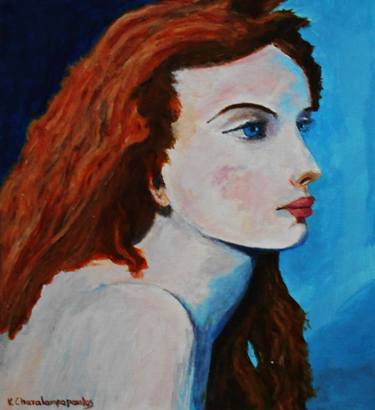 Original Figurative Women Paintings by Konstantinos Charalampopoulos