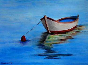 Print of Boat Paintings by Konstantinos Charalampopoulos