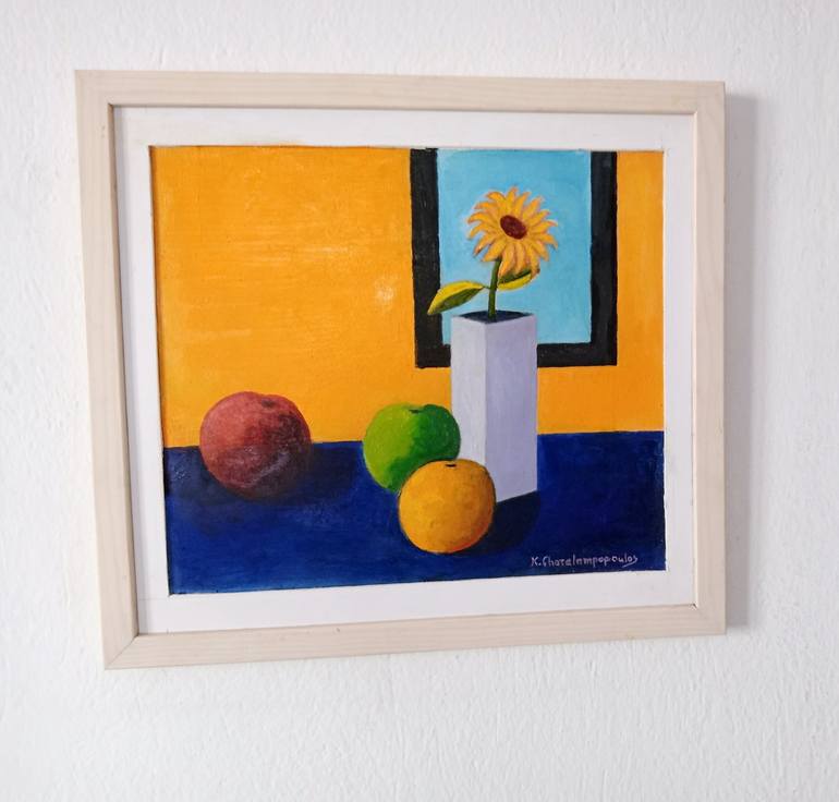 Original Abstract Still Life Painting by Konstantinos Charalampopoulos